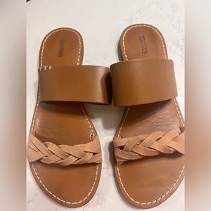 Soludos leather slides Worn a few times to church so EUC
